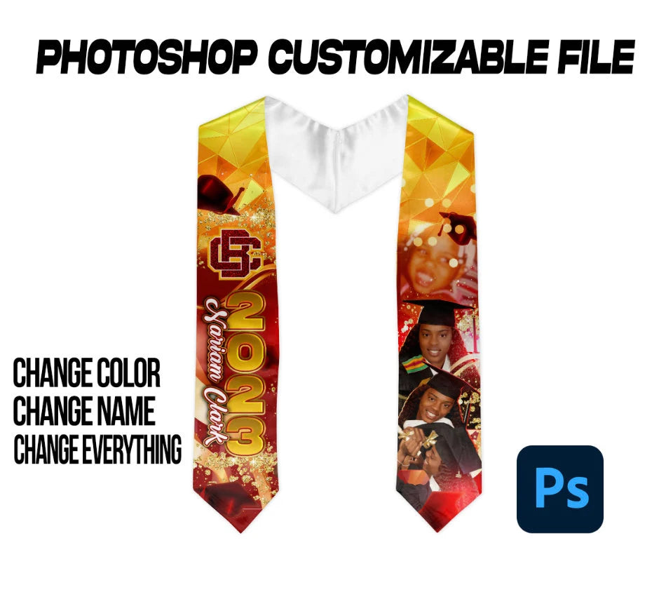 GRADUATION STOLE TEMPLATE 23-03